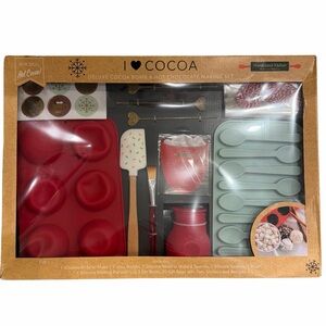 Deluxe Cocoa Bomb & Hot Chocolate Making Set - Red and Turquoise
